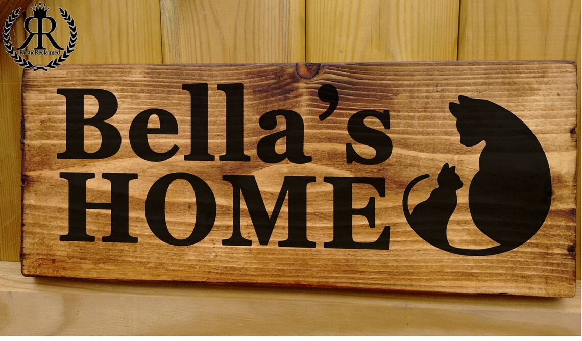 Cat House Sign Name Plaque Plate Personalised for Your Pets Etsy