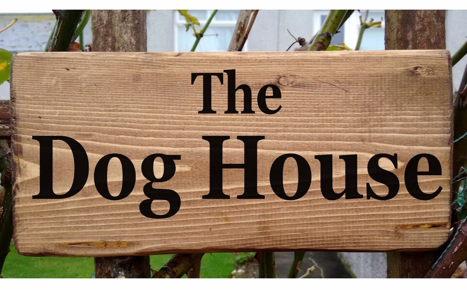 Dog House Sign House Plaque Porch Conservatory Wooden Vintage Etsy