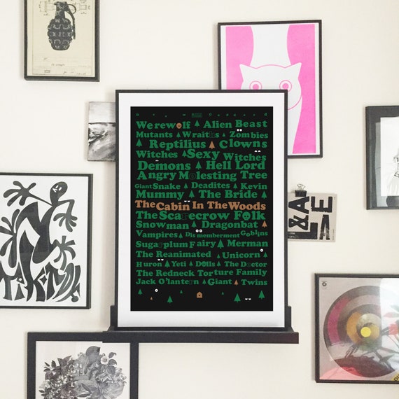 The Cabin In The Woods Wall Art Original Poster High Etsy