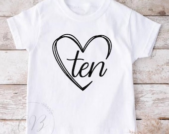 10th Birthday Shirt, Tenth Birthday Tee, Ten Birthday Shirt (#002)