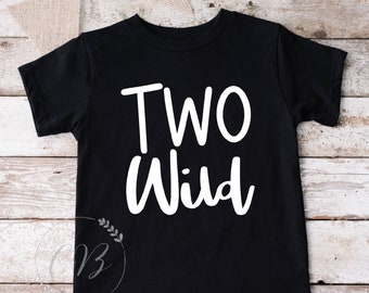 Two Wild Birthday T-shirt, 2nd Birthday Tee, Second Birthday Shirt, I'm Two, (#001)