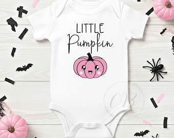 Little Pumpkin Fall Bodysuit, Fall Baby Bodysuit, First Halloween (#032)