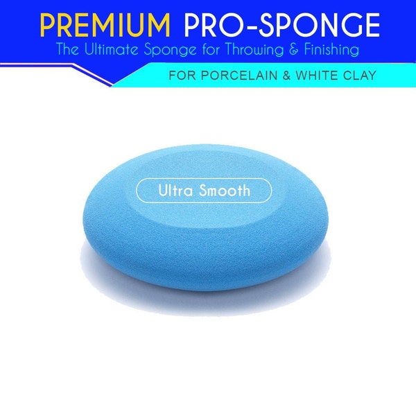 Premium Professional Clay Sponge for pottery wheel throwing and finishing smoothing of clay - Pro-Sponge Porcelain White Ceramic