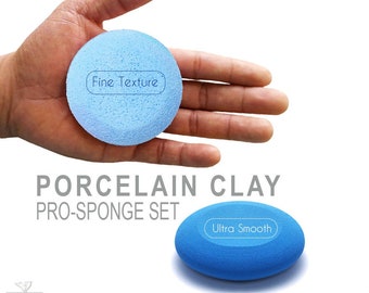 Set of 2 Pro-Sponges for Porcelain & White Clay - Pottery Throwing and Finishing of Clay, Ceramic Sponge, Scrubbies, Smoothing Clay Joints