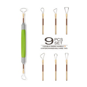 9-PCS Set / Sculptor's Wire small, Pottery Wire Loop Sculpting Tools  double-ended, Xiem Clay Ribbon Tool, Premium Ceramic Tools 