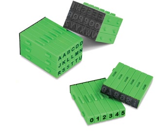 Attachable Letters Stamp Set, In-Line Alphabet and Numbers, Pottery Clickable Letter Stamps, Clay Underglazes Ink Paint Stamp Set