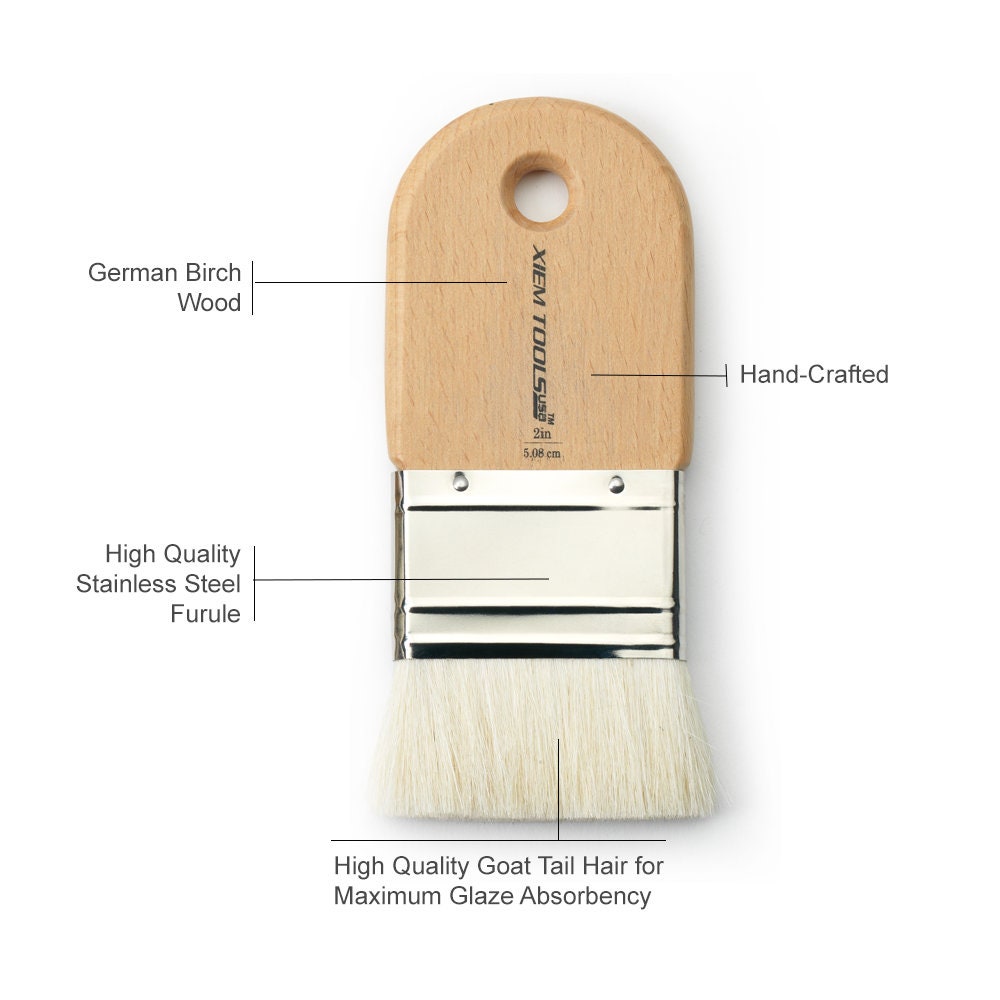 3-brush Set/ High Quality Short Cut Goat Tail Brush Set, Xiem Short Cut  Pottery Glaze Brushes, Ceramic Glaze Underglazes Brushes 05/1/2 