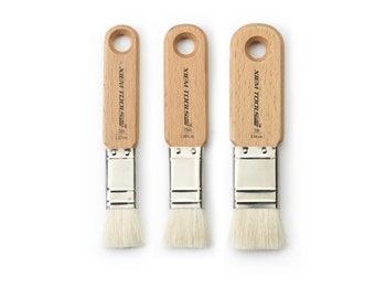 3-Brush Set/ Short Cut Goat Tail Brush Set, Xiem Short Cut Glaze Brushes, Pottery Glaze Underglazes Brushes, Mod Podge Brush