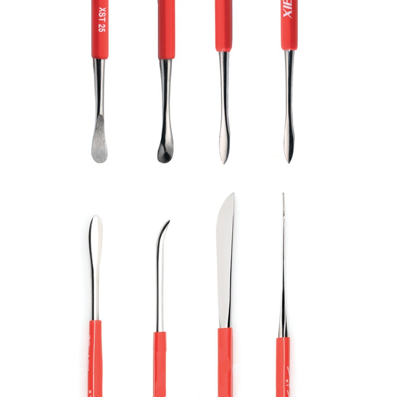 17 Piece Pottery Polymer Clay Sculpting Tools Kits with Wooden Handle  Double-Ended Carving for Ceramics Craft Carving Smoothing Molding Modeling  Shaping. red