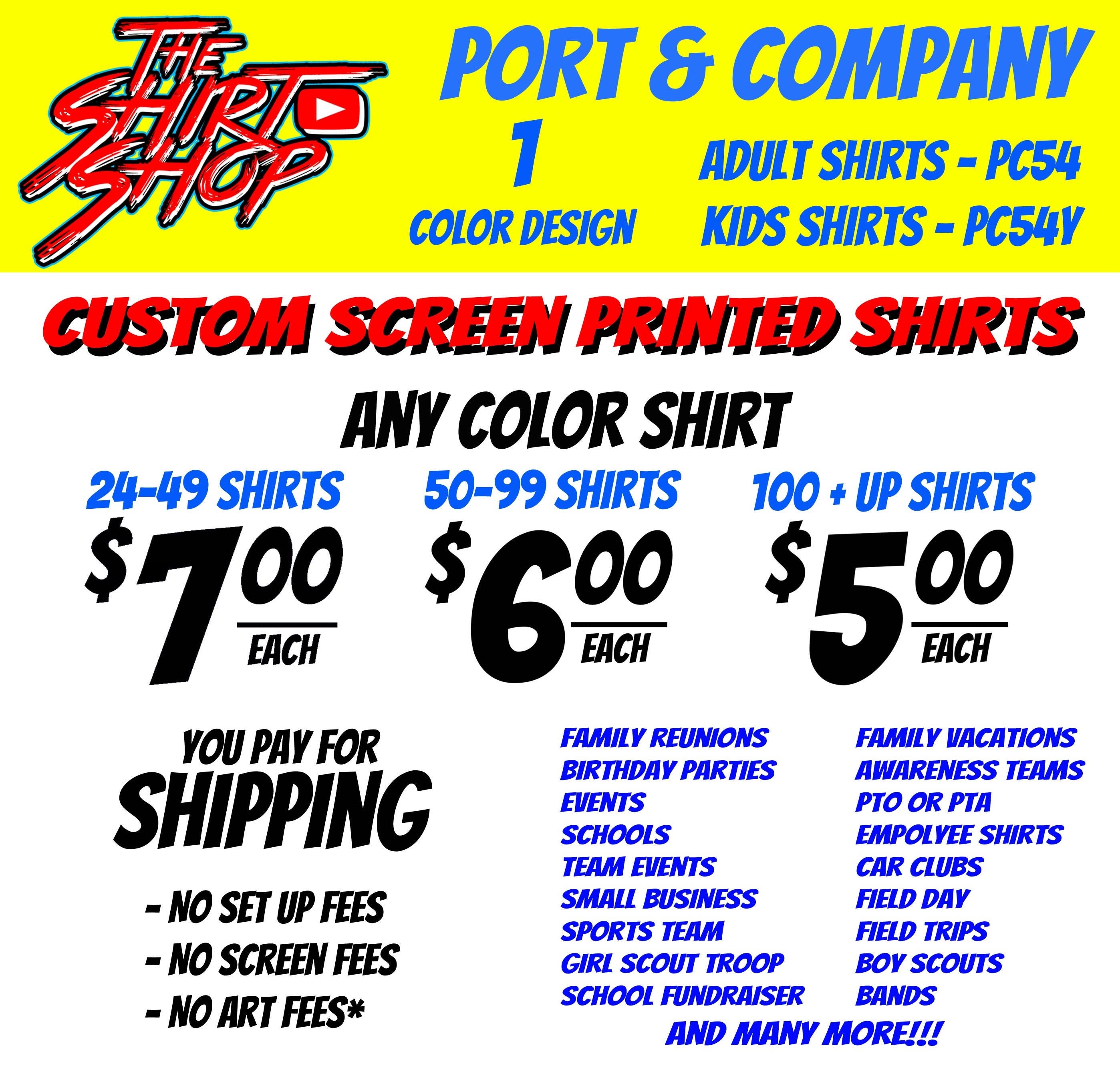 Custom Screen Printed Shirt T-shirt 