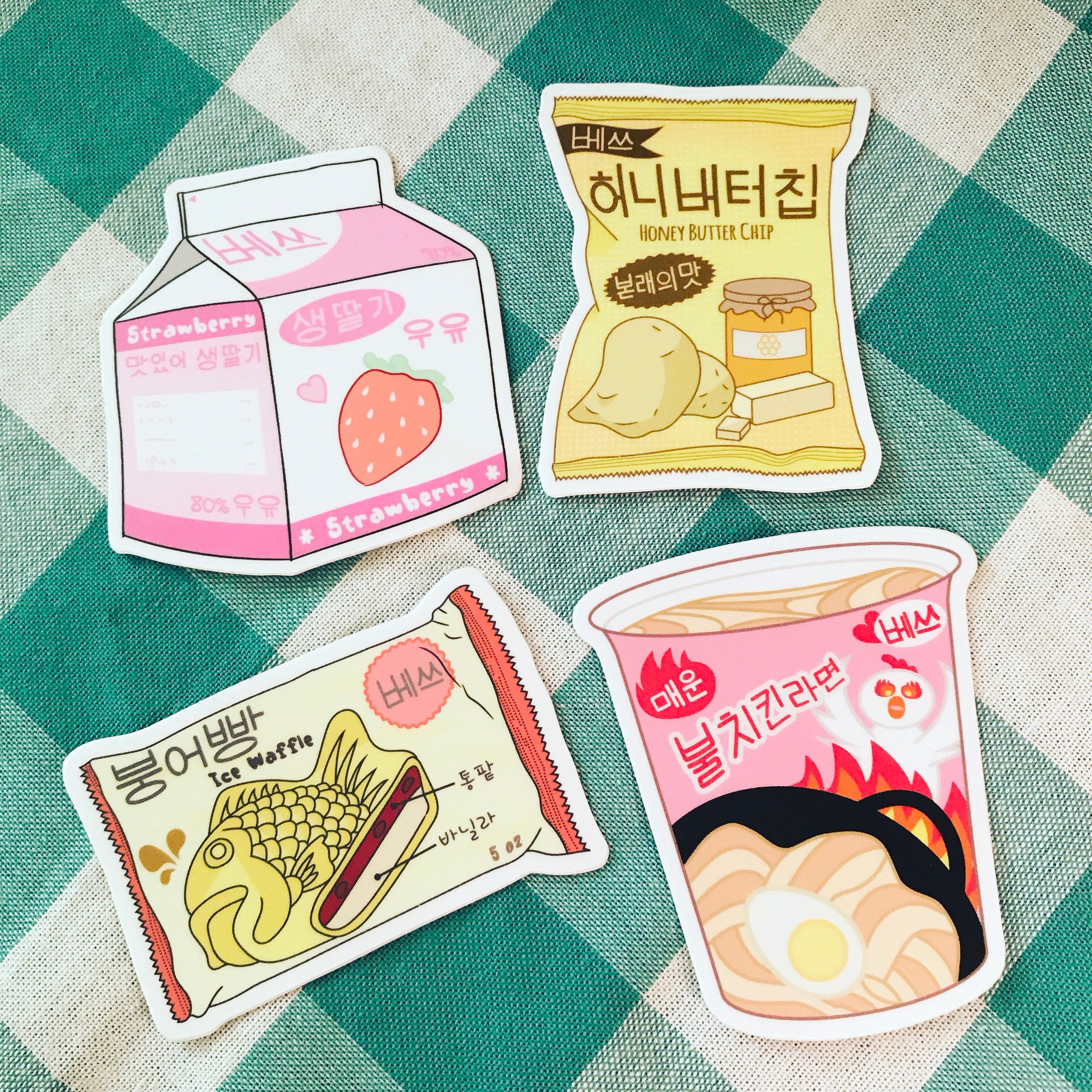Cute Korean Junk Food Kawaii Vinyl Stickers Etsy