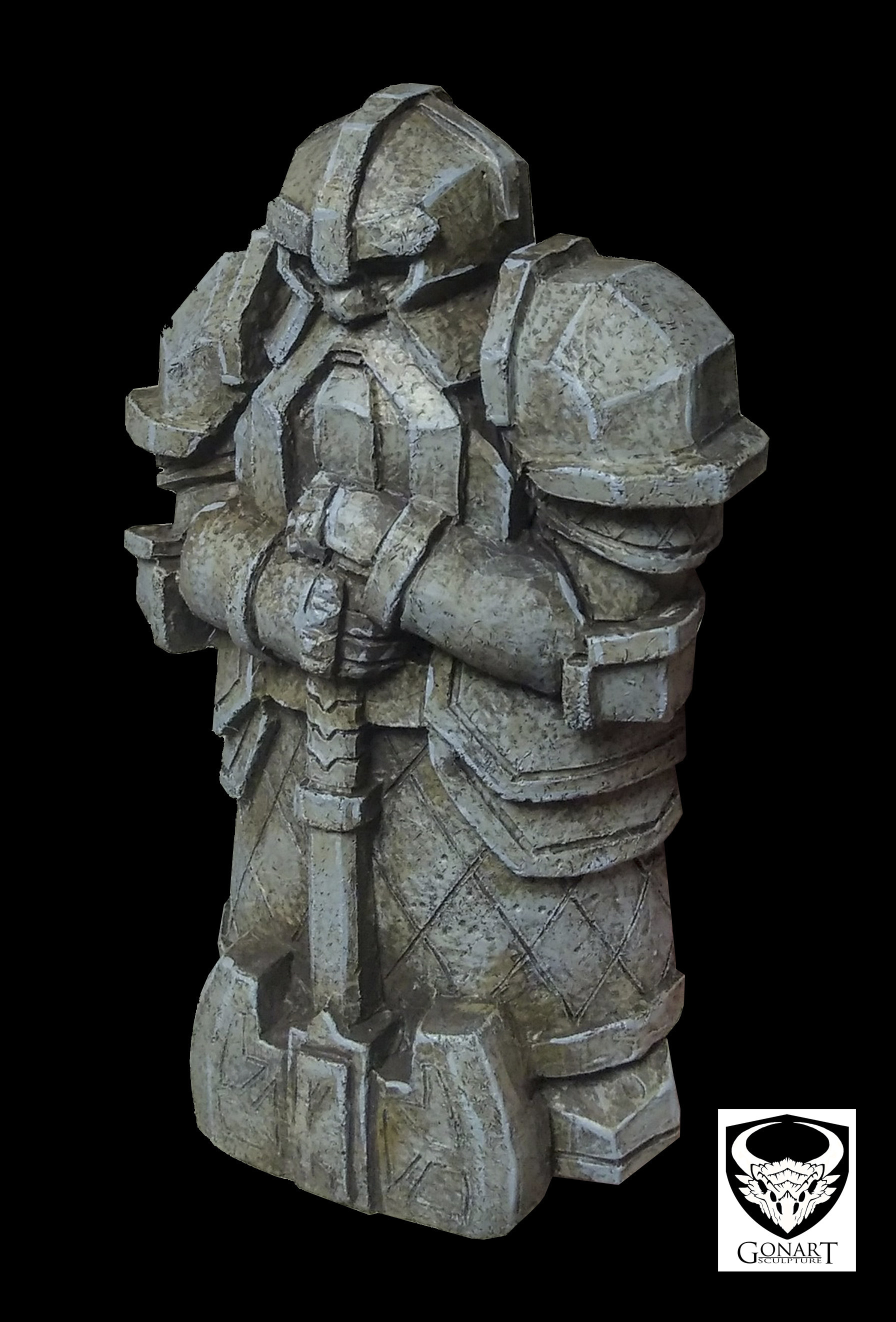 grumpy dwarf statue