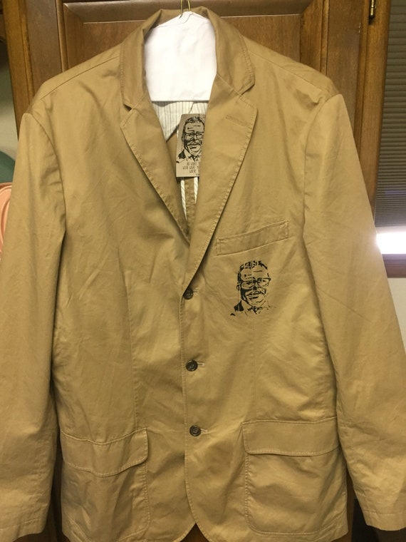Sale Tan Suit Jacket By J Crew With Screen Printed Teddy Image 34