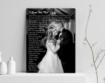 Regalo per il padre della sposa - Testo della canzone incorniciato "Padre e figlia che balla" Arte murale - Canzone padre e figlia - Regalo per la festa del papà - Stampa su tela