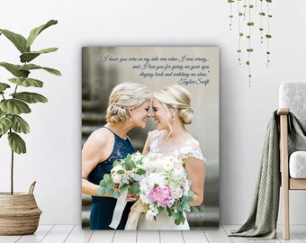 Mothers day canvas - Mother Daughter Lyrics Canvas - Mom gift - Mom and me Wedding Picture - Mother Canvas Lyrics - Mom Keepsake Canvas