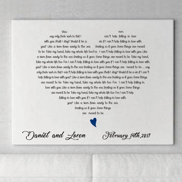 Song Lyrics on Canvas Etsy
