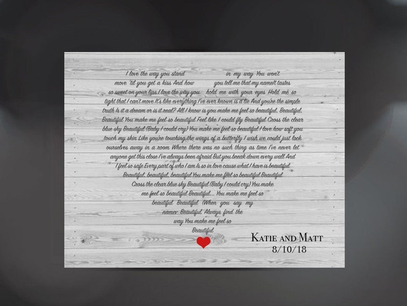 First Dance Lyrics canvas Custom Song Lyrics Wedding Song Etsy