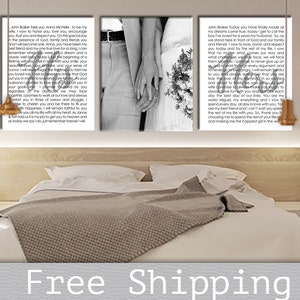 His and Hers Wedding Vows Wall Art - Wedding Vows Canvas - Set of 3 canvases - Vows canvas Print - Vows Framed - 1st Anniversary