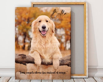 Tela commemorativa per animali domestici personalizzata - Regalo commemorativo per cani - Ritratto di animali domestici - Foto commemorativa per gatti - Regalo mamma cane - Regalo simpatia per animali domestici - Regalo per la perdita di animali domestici