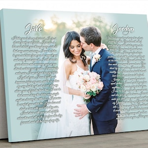 Wedding Vows Canvas - 1st wedding anniversary gift - Wedding Vow Art - Wedding Vow Keepsake - Vows Canvas Print - 1st Anniversary Gift