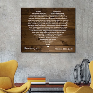 Any Song Lyrics On Canvas - Valentine Gift for her - Song Lyric Canvas - Wedding Song Lyric Art - Song Lyrics Art - Any Song Lyric Art