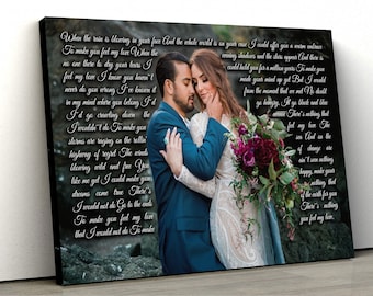 First dance Lyrics - Song Lyrics Wall Art - Song Lyric art - First dance Canvas - First Dance song - 1st Anniversary Gift for wife - Canvas