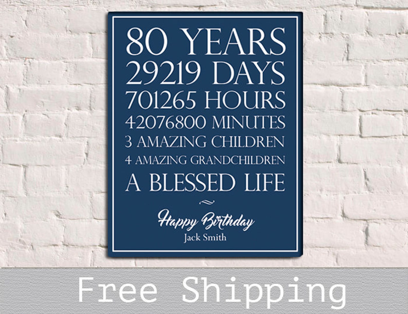 80th Birthday Gift 80th Anniversary Gift Christmas Gift Etsy