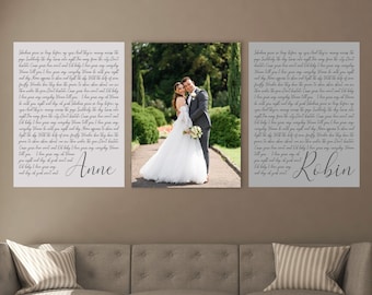 La nostra stampa di nozze incorniciata personalizzata Vows - Tela Vows Wedding - Vows Art - Tela Vows personalizzata - Voti per lui e per lei - Set di 3 tele