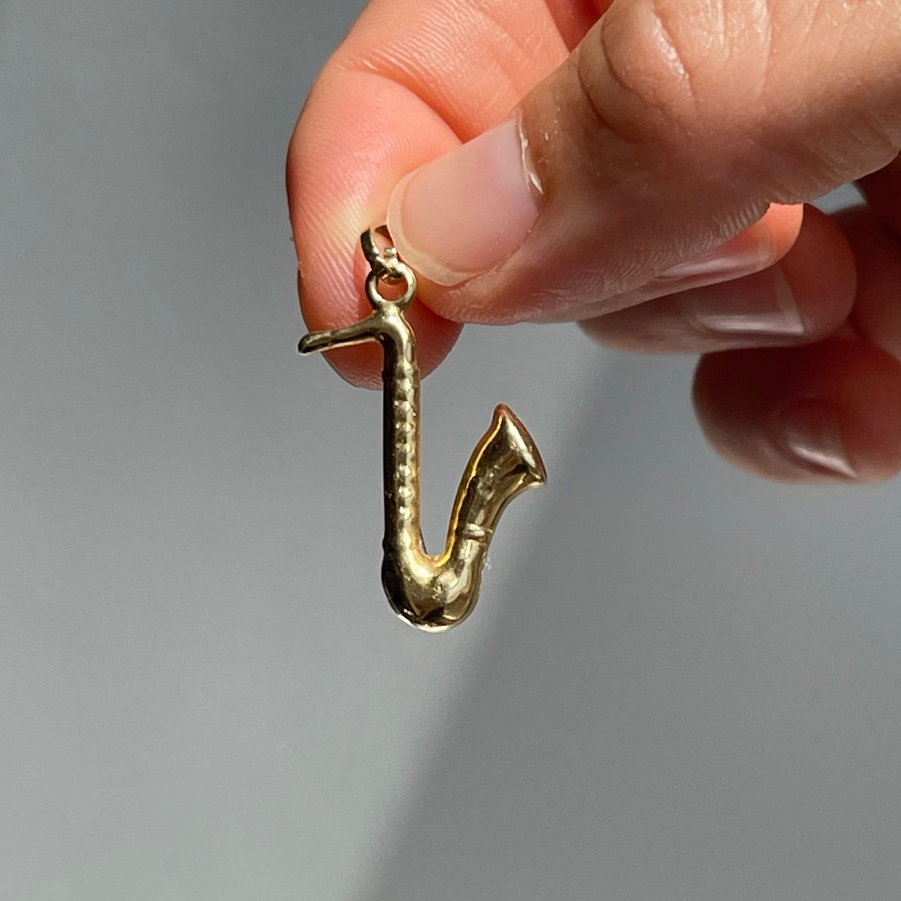 Vintage 14k Yellow Gold Saxophone Charm