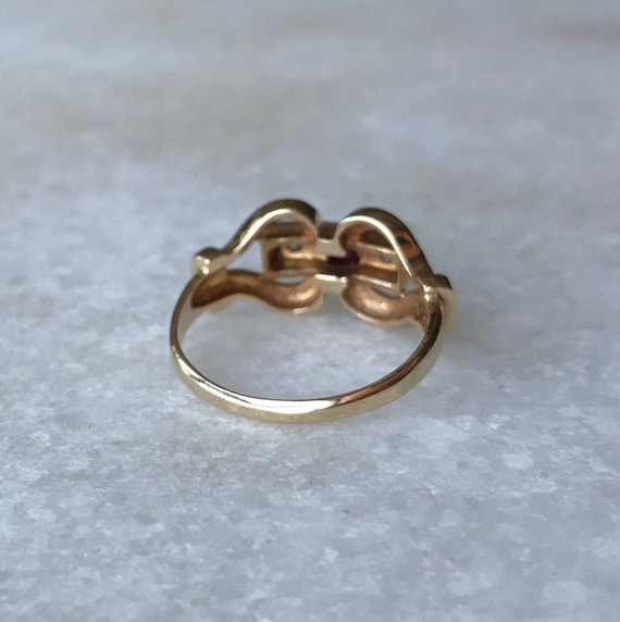 Retro / Art Deco 'Ruby' and Diamond Cocktail Ring - image 6