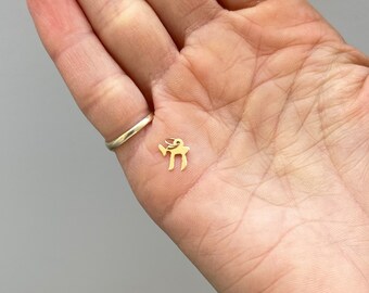 Tiny 14k Yellow Gold Hebrew Pendant