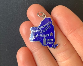 Vintage Sterling Silver and Enamel New York Charm