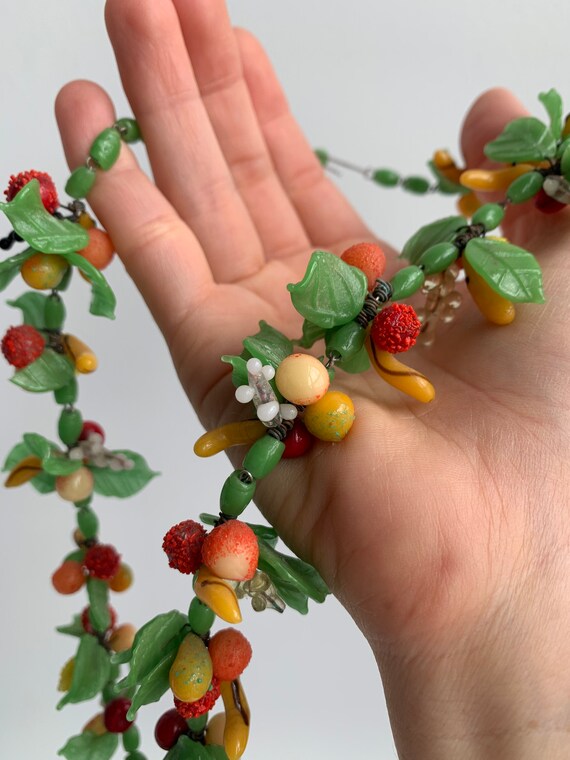 Vintage Italian Glass Fruit Necklace