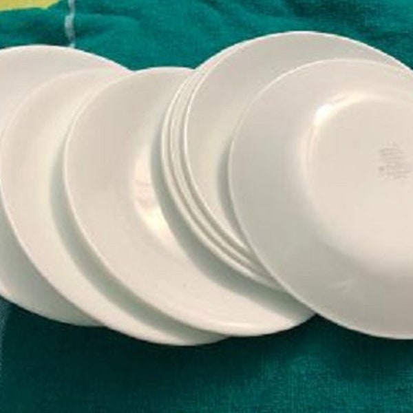 Corelle Vitrelle set of 8 6" Solid White Plates