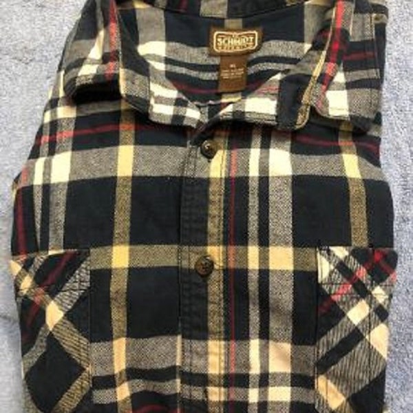 Schmidt C.E. Workwear Men's Plaid Long Sleeved Two Pocket 100% Cotton Shirt XL Excellent Condition