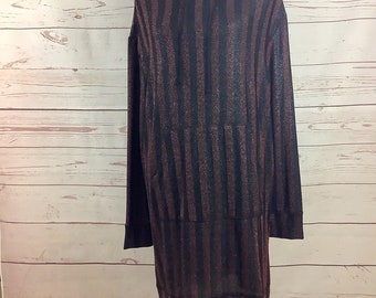 Zara Hooded Copper Black Metallic Dress M