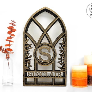 Personalized Arch Farmhouse Monogram Signs