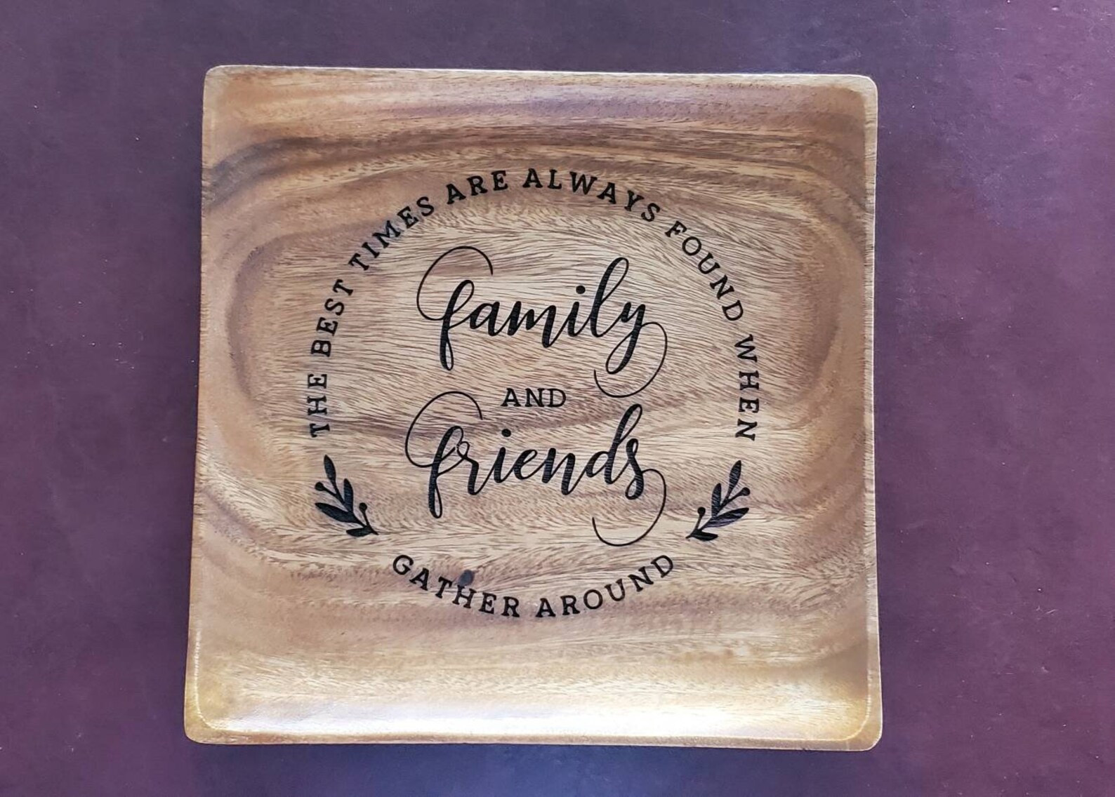 Engraved wood serving tray Family & Friends The Best Times Etsy