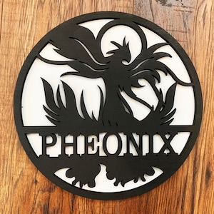 Personalized Wood Round Signs: Mermaid, Fairy, Unicorn, Dragon, Phoenix