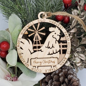 Chicken ornament, layered.