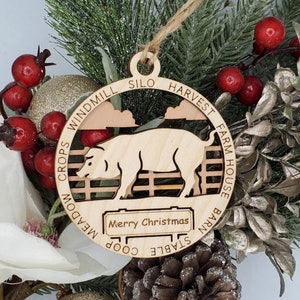 Pig ornament, layered.