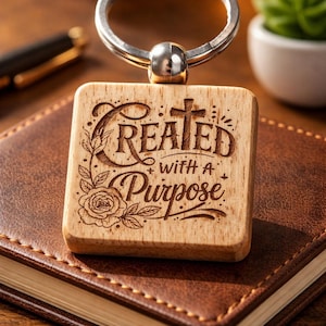Created with a Purpose Lasered keychain