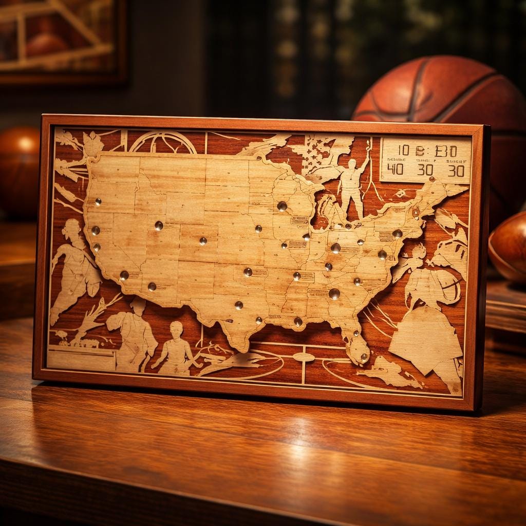 Sports Stadium Map - Basketball, Orange - Etsy