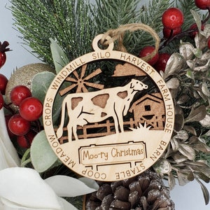 Farm Cow ornament, layered.