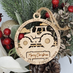 Farm tractor ornament, layered.