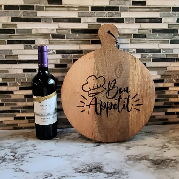 Wood Bon Appetit Cutting Board Etsy
