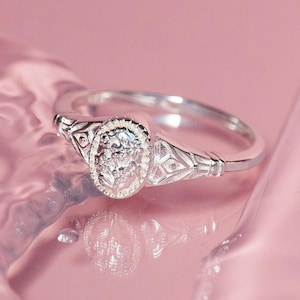 Sterling Silver - Forget-Me-Not Cremains Urn Ring