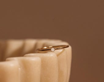 Bague délicate de crémation - or massif 14 carats, bijoux de crémation pour animal de compagnie