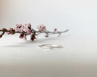 Cremation Dainty Ring - Sterling Silver, Pet Cremation Jewelry