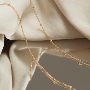 Saturn Chain Collarbone Necklace - 14k Gold Filled